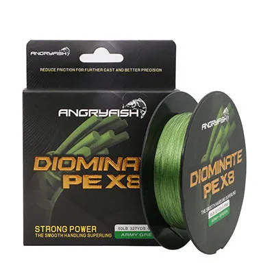 Anti-Bite Strong Horse 300m PE braided fishing line spool in black, blue, green, purple or yellow