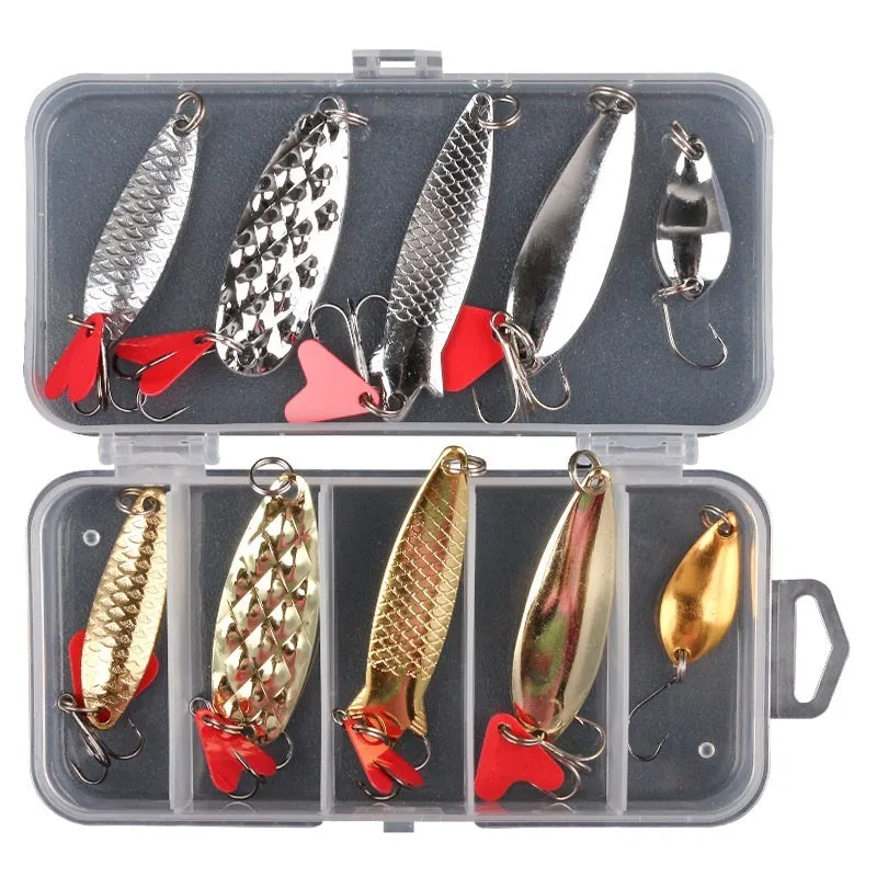 Metal fishing lure sequins in gold and silver finishes for DIY bait building projects