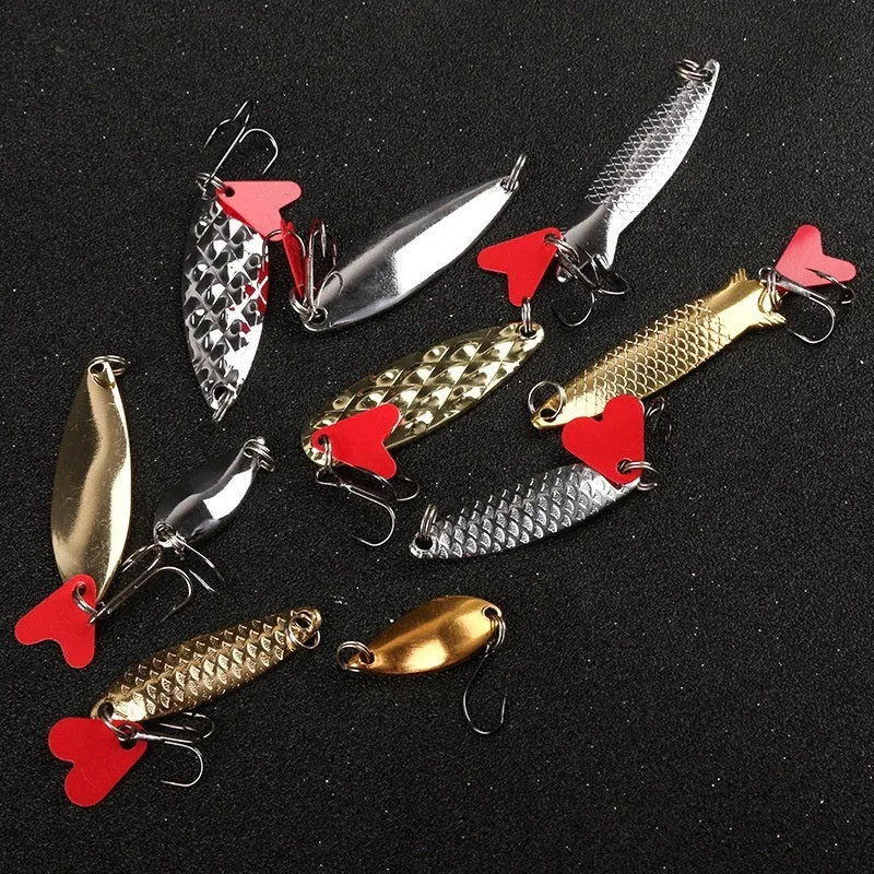 Metal fishing lure sequins in gold and silver finishes for DIY bait building projects