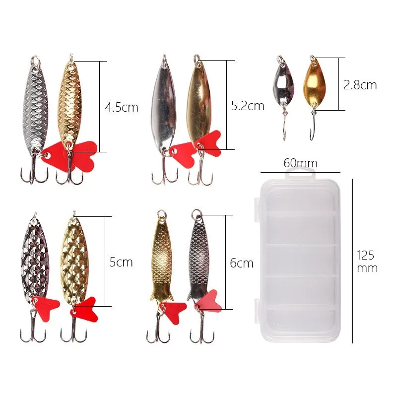 Metal fishing lure sequins in gold and silver finishes for DIY bait building projects