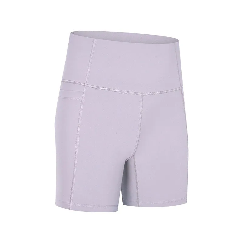 Women's cotton blend sports shorts in black with super stretch fabric and mid-length design