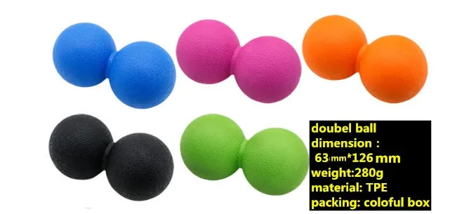 Peanut massage ball high density hardened material for trigger point relief and full body massage
