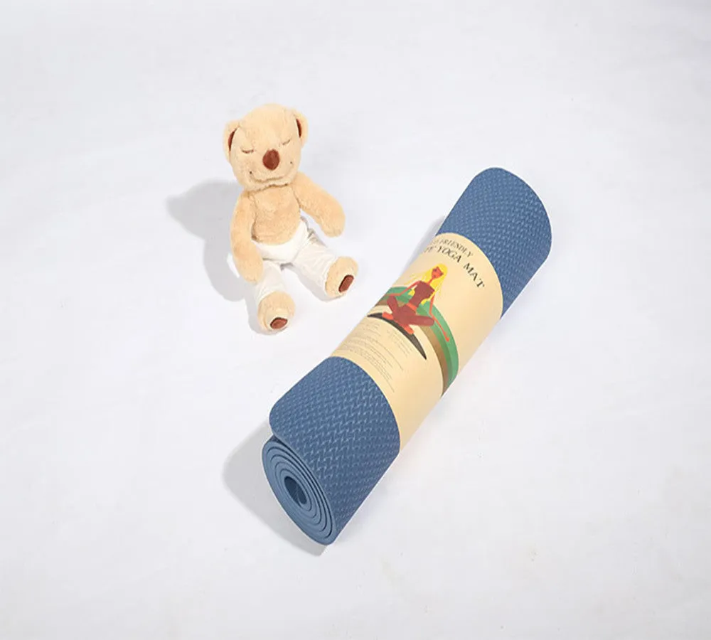 Firebird extra thick 10mm non-slip beginner yoga mat in purple with jute linen top surface