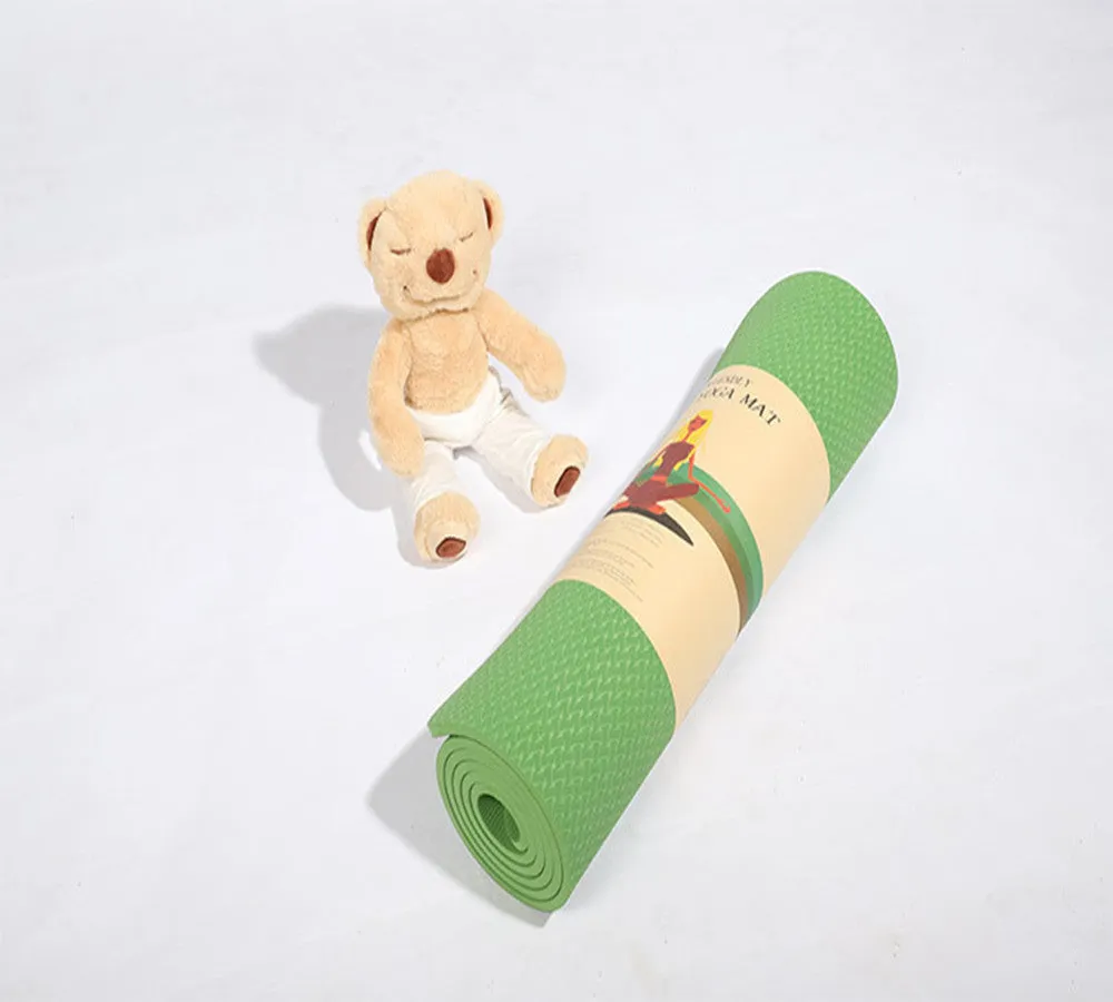 Firebird extra thick 10mm non-slip beginner yoga mat in purple with jute linen top surface