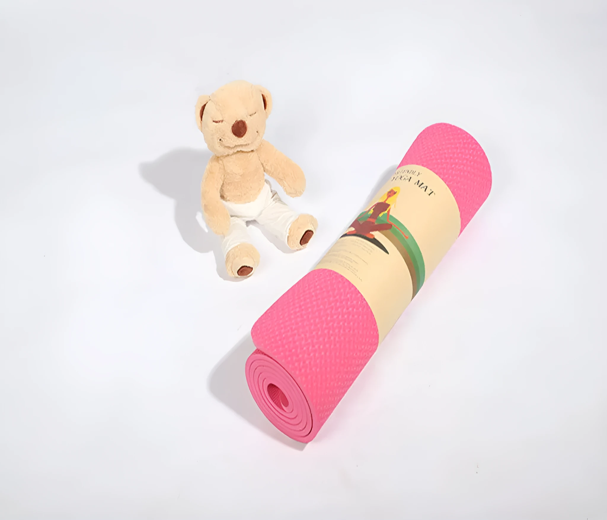 Firebird extra thick 10mm non-slip beginner yoga mat in purple with jute linen top surface