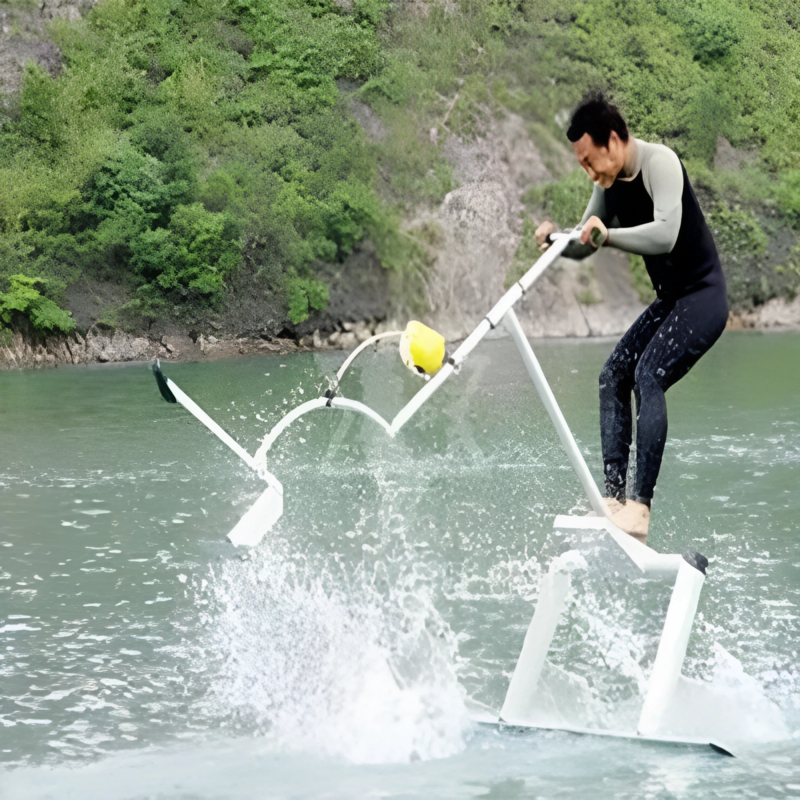 Waterbird AS001 water bike self-propelled hydrofoil craft in magnesium aluminium alloy and glass fibre