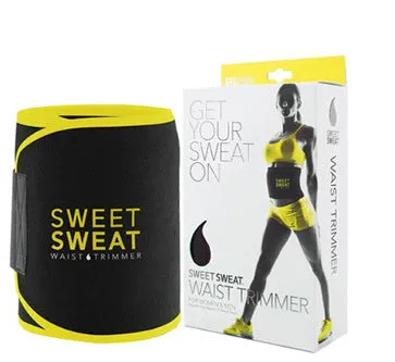 Neoprene waist trimmer belt for women in black, size M, with fabric texture and adjustable closure