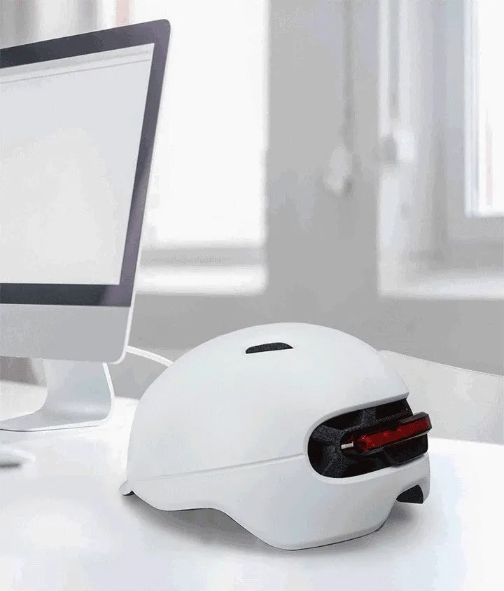 Urban light riding helmet in white with EPS PC construction side view