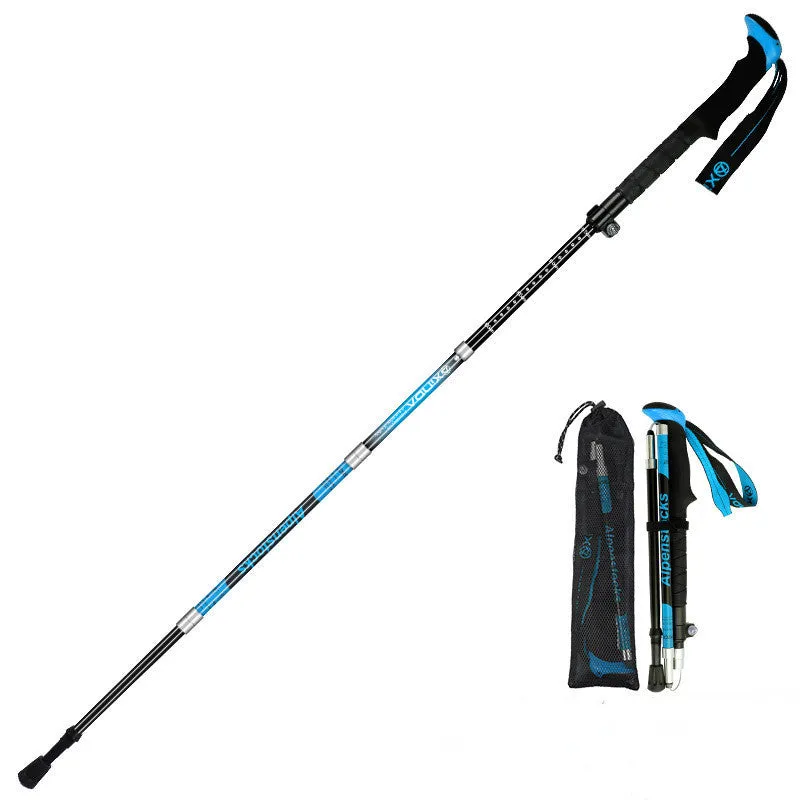 XINDA ultralight carbon fibre trekking poles with EVA handle and tungsten steel tip on a hiking trail