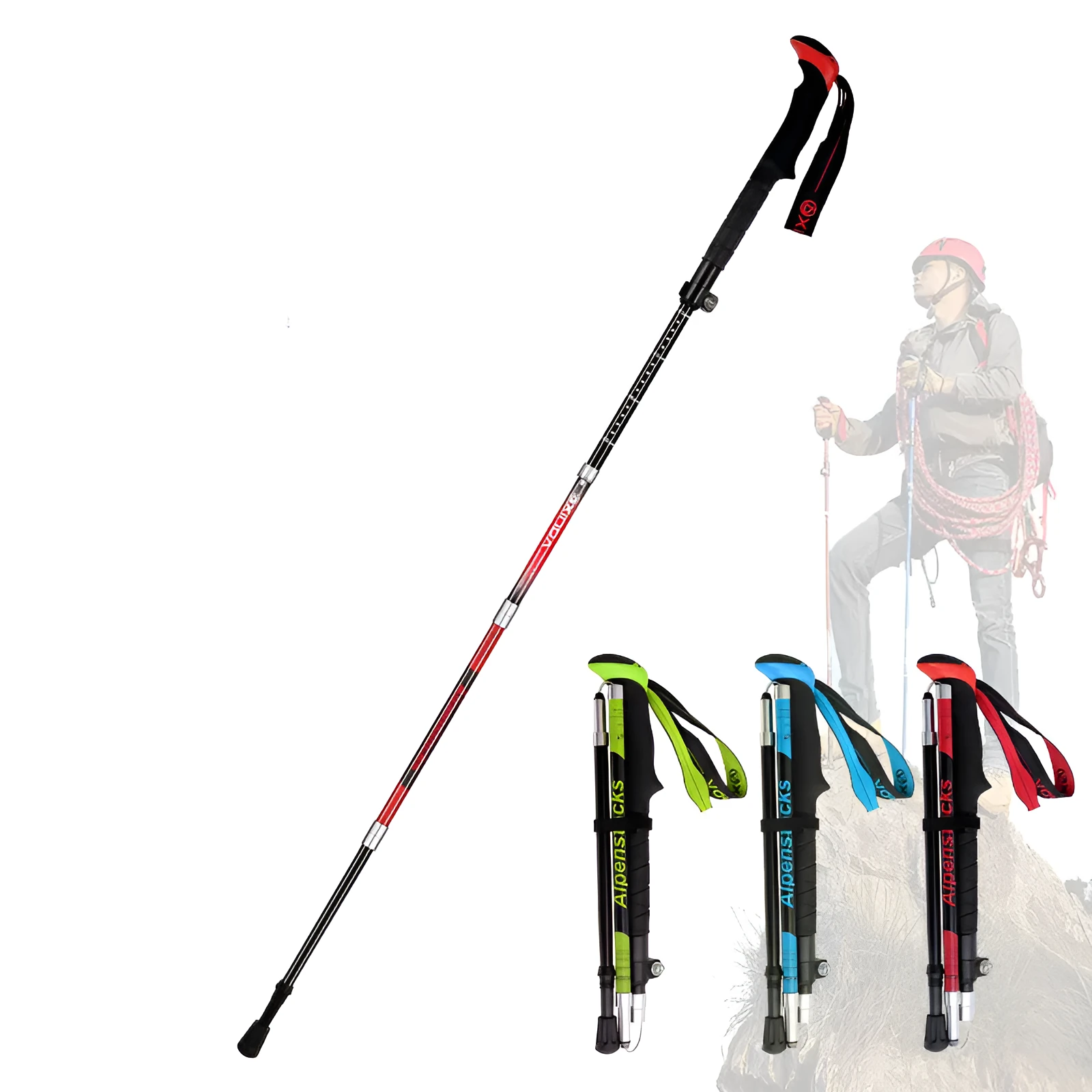 XINDA ultralight carbon fibre trekking poles with EVA handle and tungsten steel tip on a hiking trail
