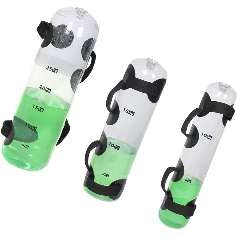 Transparent PVC portable weight-bearing fitness water bag 16x75cm (15kg) with three colour inks for customisation