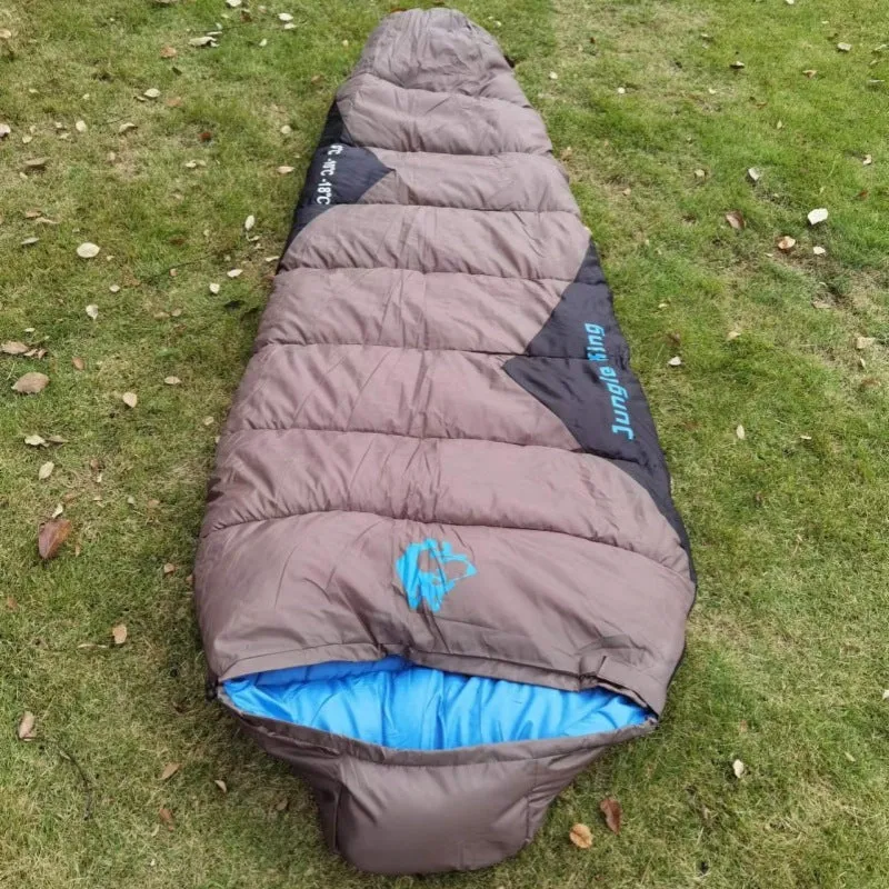 Cotton camping sleeping bag with compression storage bag in Army Green colour