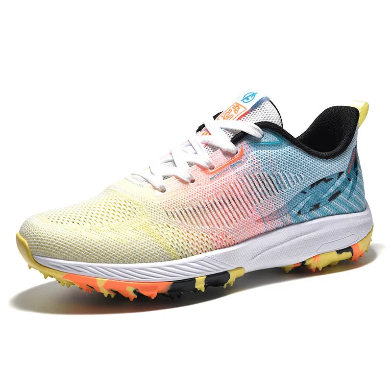 Lightweight mesh training sneakers for men and women in low top white blue colour