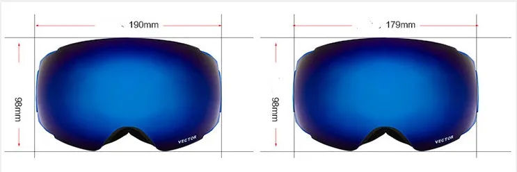 Compass ski goggles with double-layer anti-fog spherical lens and magnetic lens change system in blue colour