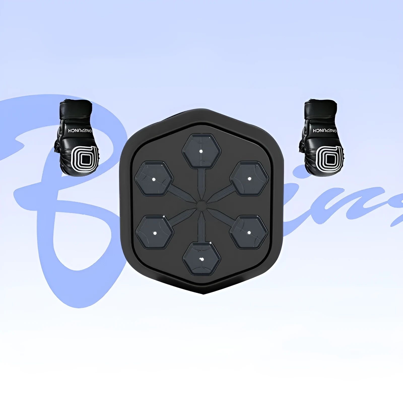 Black smart boxing machine with Bluetooth connection and 200kg strike bearing