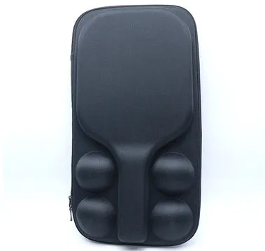 Black EVA pickleball racket storage case with double shoulder strap, dimensions 45x25x8cm.