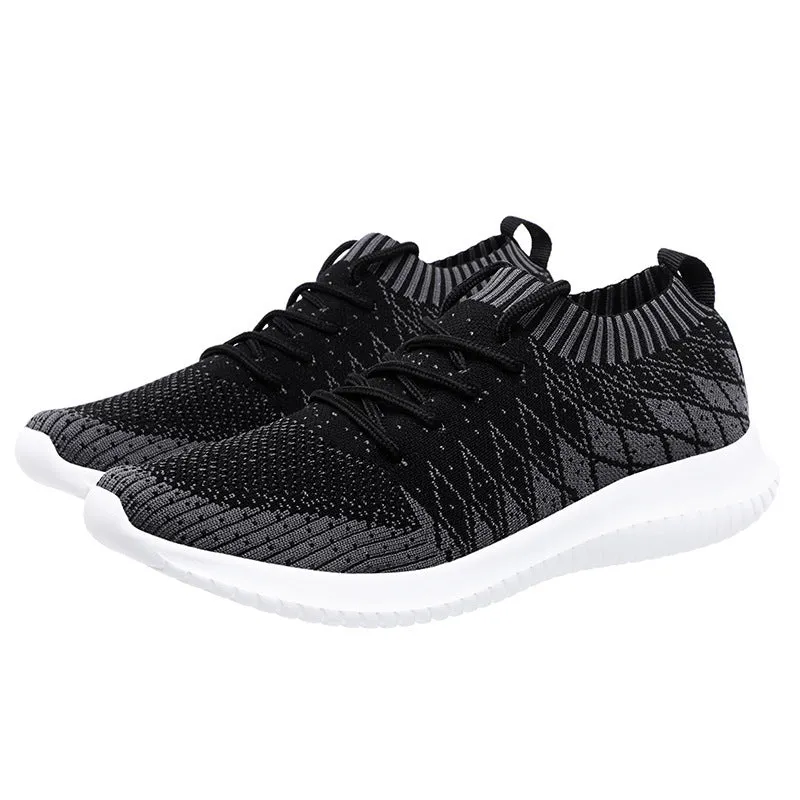 Flying Woven men's camouflage low-top Flyknit running sneakers with EVA sole, dark gray