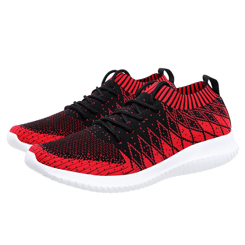 Flying Woven men's camouflage low-top Flyknit running sneakers with EVA sole, dark gray