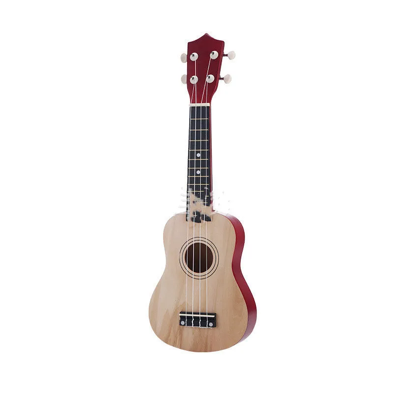 Junning 21-inch children's beginner ukulele with cowhide box in black