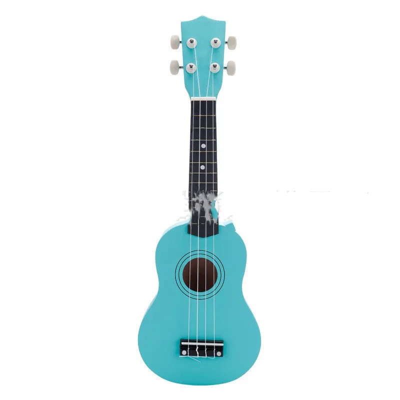 Junning 21-inch children's beginner ukulele with cowhide box in black