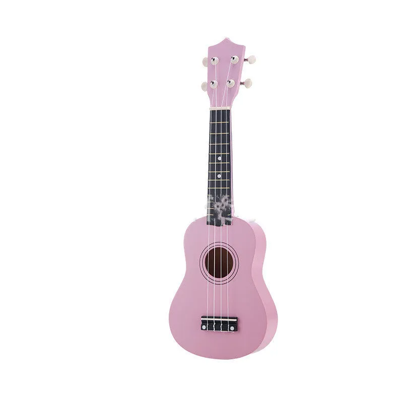 Junning 21-inch children's beginner ukulele with cowhide box in black