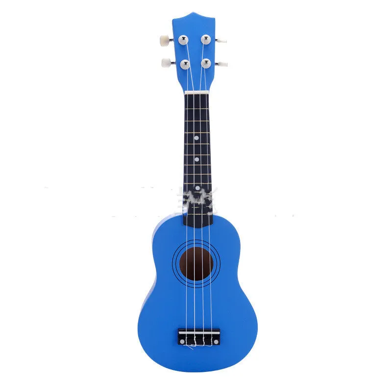 Junning 21-inch children's beginner ukulele with cowhide box in black