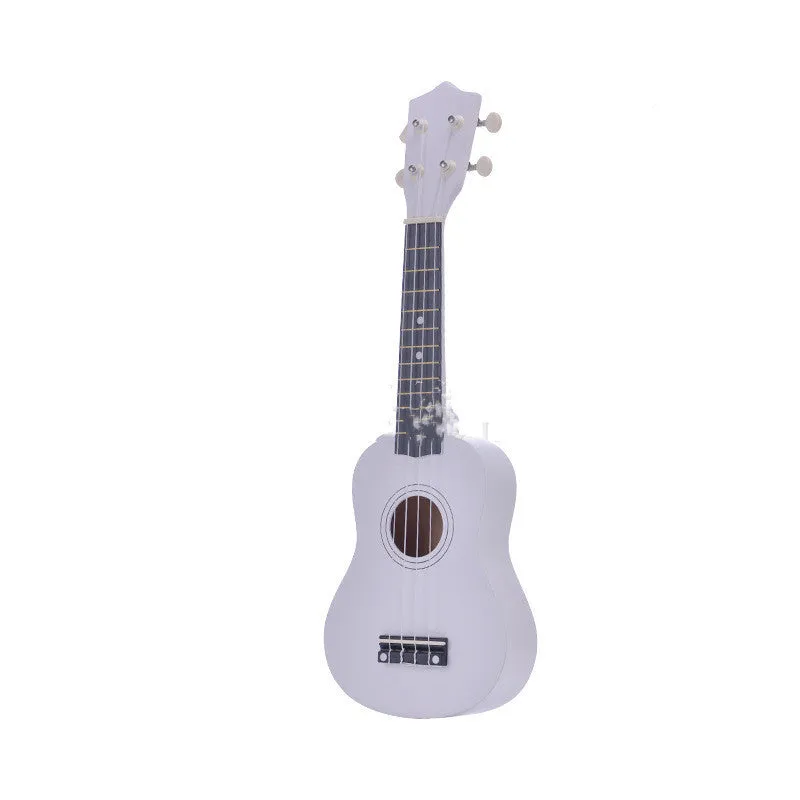 Junning 21-inch children's beginner ukulele with cowhide box in black