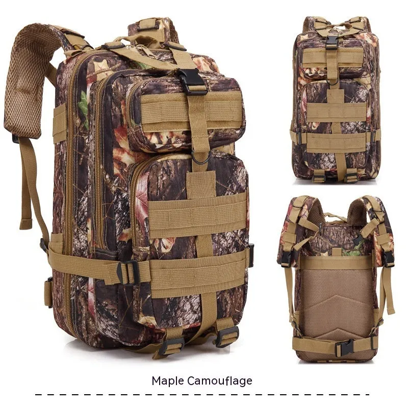 Large khaki hiking backpack with air pillow belt system for mountaineering and outdoor sports