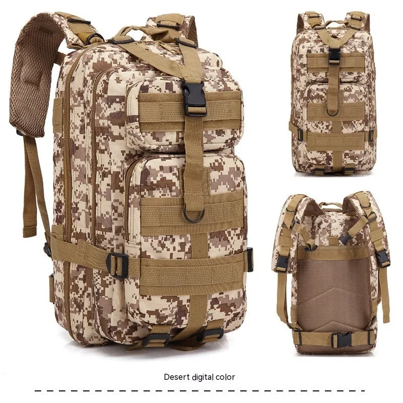 Large khaki hiking backpack with air pillow belt system for mountaineering and outdoor sports