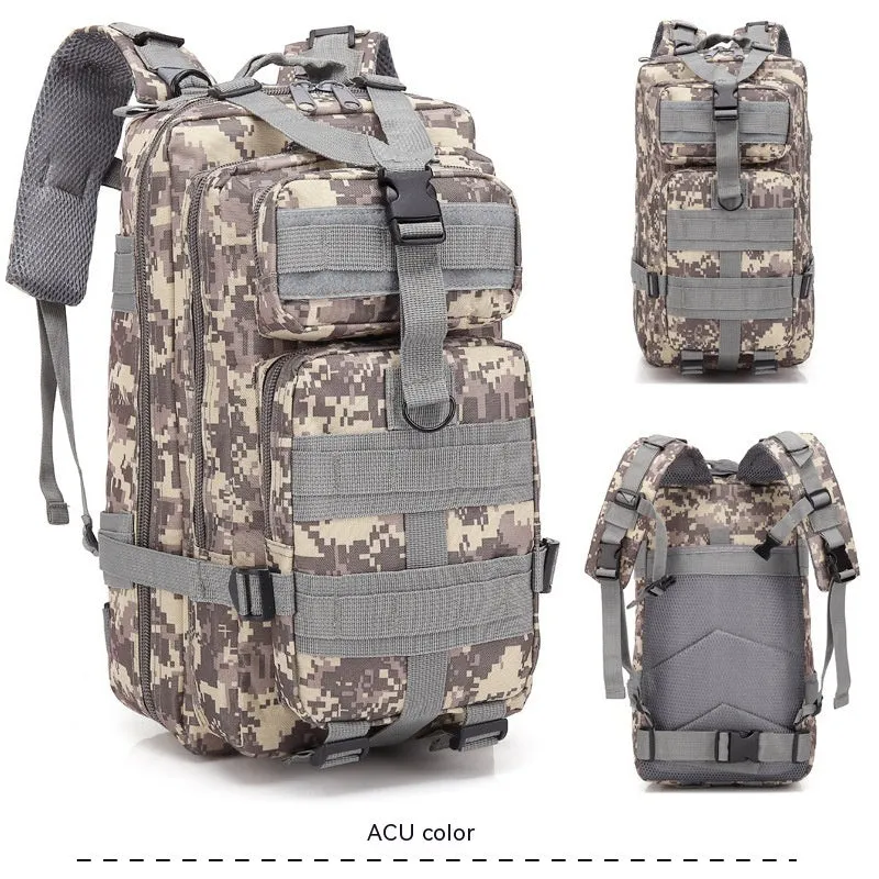 Large khaki hiking backpack with air pillow belt system for mountaineering and outdoor sports