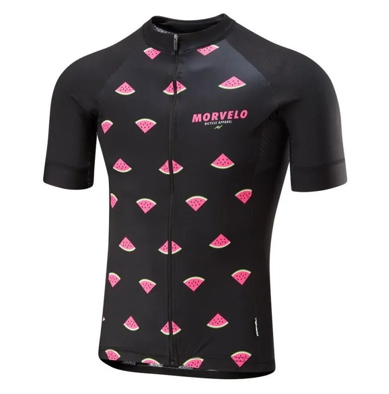 Short sleeve jersey in moisture wicking strip wheel mesh and Lycra fabric for summer sportswear