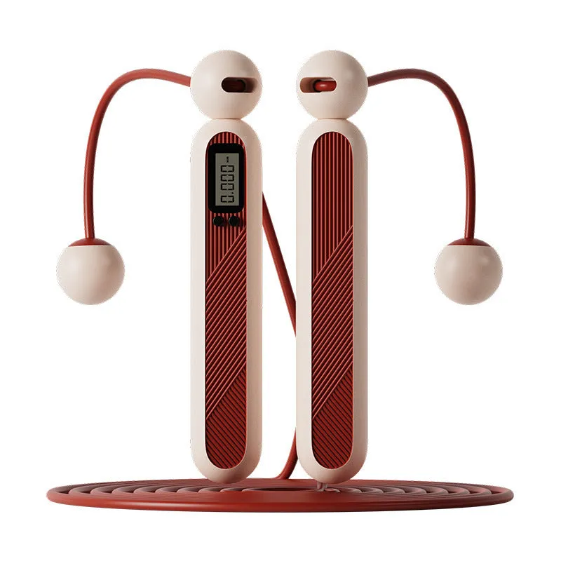 Geometric skipping rope with counter, ABS handle, PVC rope, in Glacier Blue long rope style, on a white background