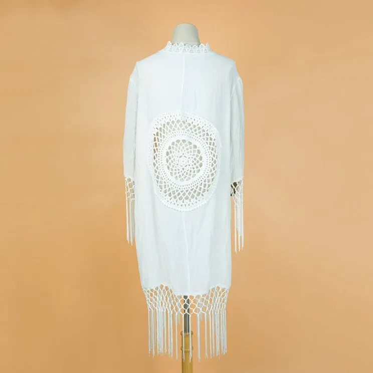 White polypropylene sun proof shirt swimsuit beach blouse for women, one size, front view