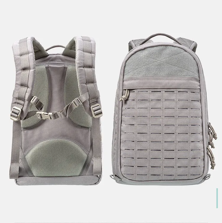 Outdoor hiking backpack in camouflage 600D polyester with 36-55L capacity and ergonomic shoulder strap