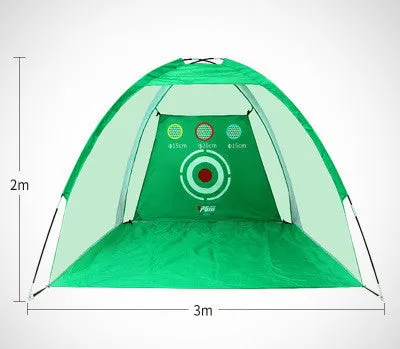 Golf practice net in green or black made from 210D Oxford cloth and polyester mesh for indoor outdoor use