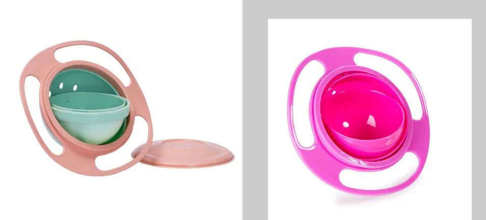 Children's rotating balance bowl in plastic, available in red green blue mint pink for toddlers over 24 months