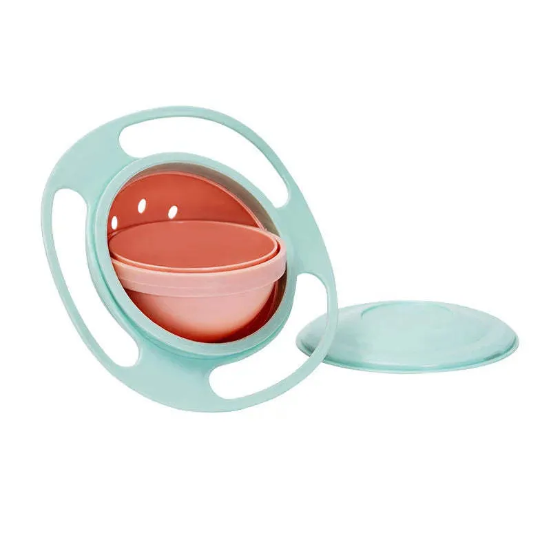 Children's rotating balance bowl in plastic, available in red green blue mint pink for toddlers over 24 months
