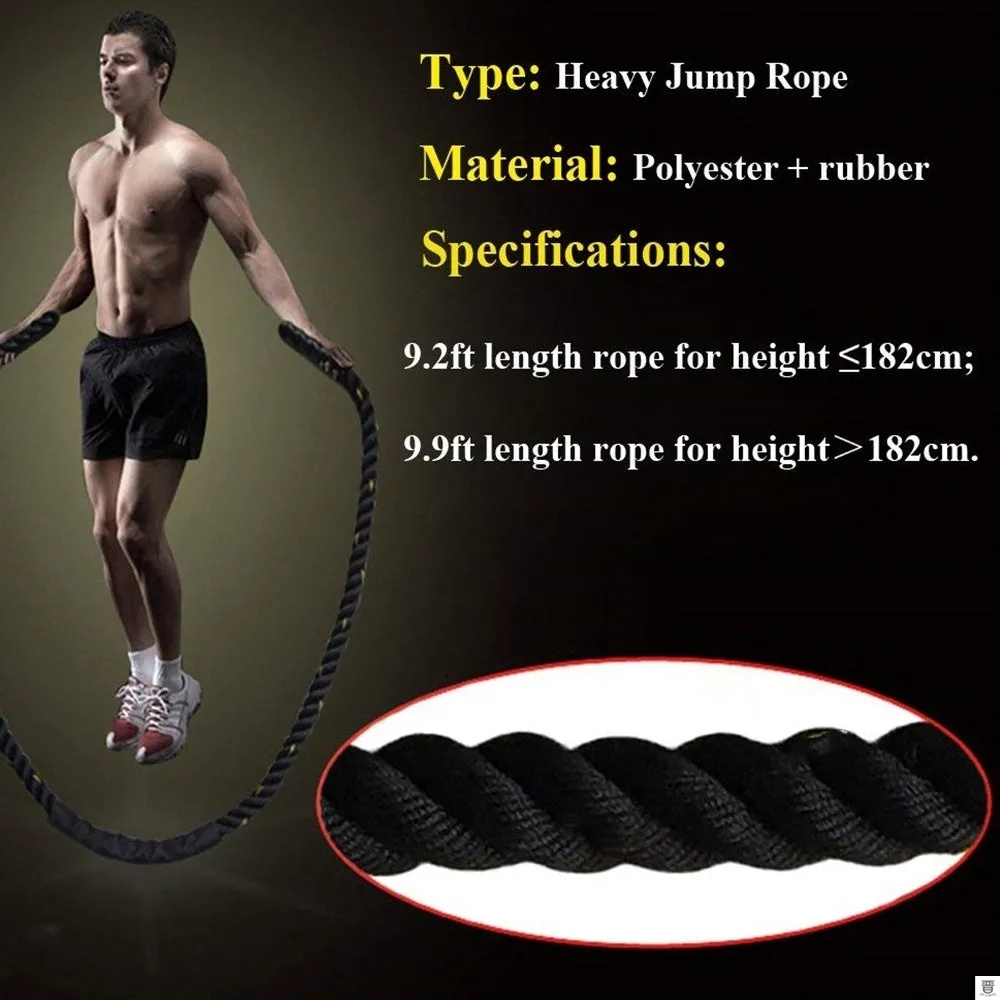 25mm weighted battle rope for Crossfit training in 2.8m and 3.0m lengths