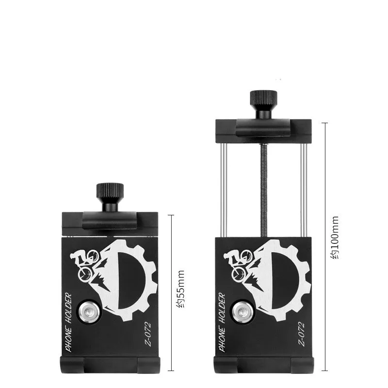 Aluminum shockproof phone holder for outdoor cycling in black, red, grey, and titanium colour options