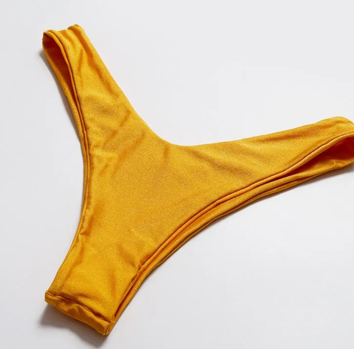 Multi-Color optional bikini swimsuit with strip steel belt and chest pad, available in 15 colours, solid colour open back design