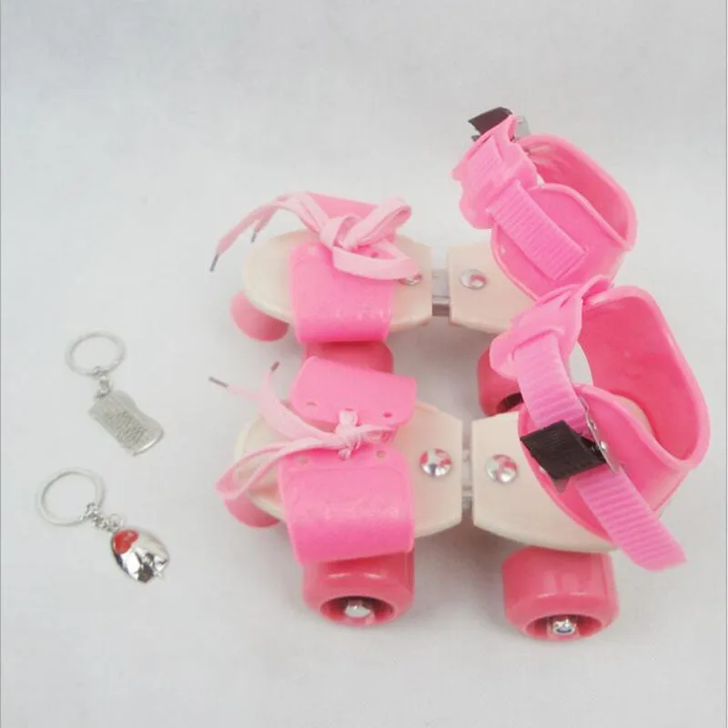 Double row adjustable roller skates for children with ABS frame and PUU wheels, blue colour