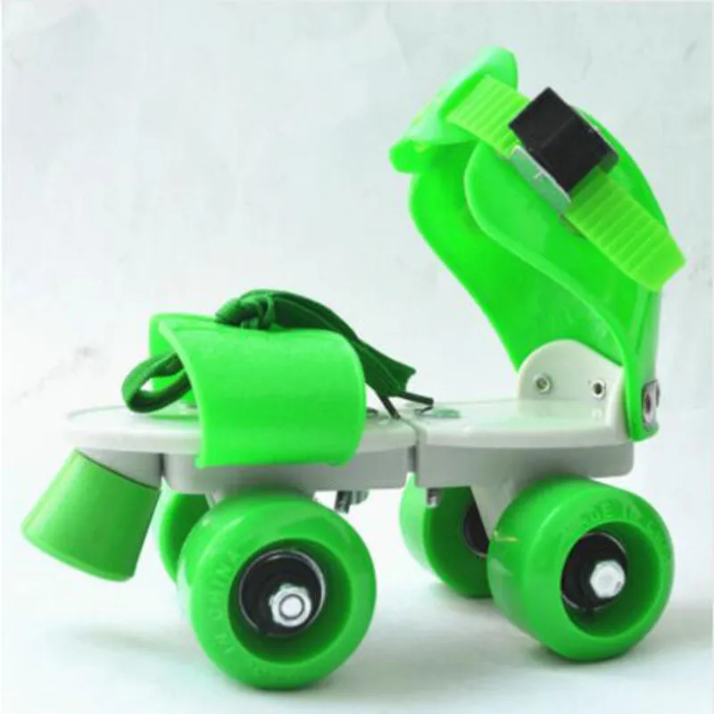 Double row adjustable roller skates for children with ABS frame and PUU wheels, blue colour
