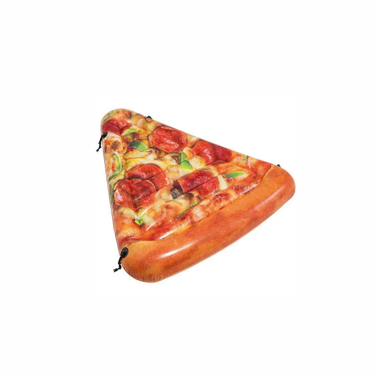Large inflatable pizza-themed surfboard float for pools and beaches