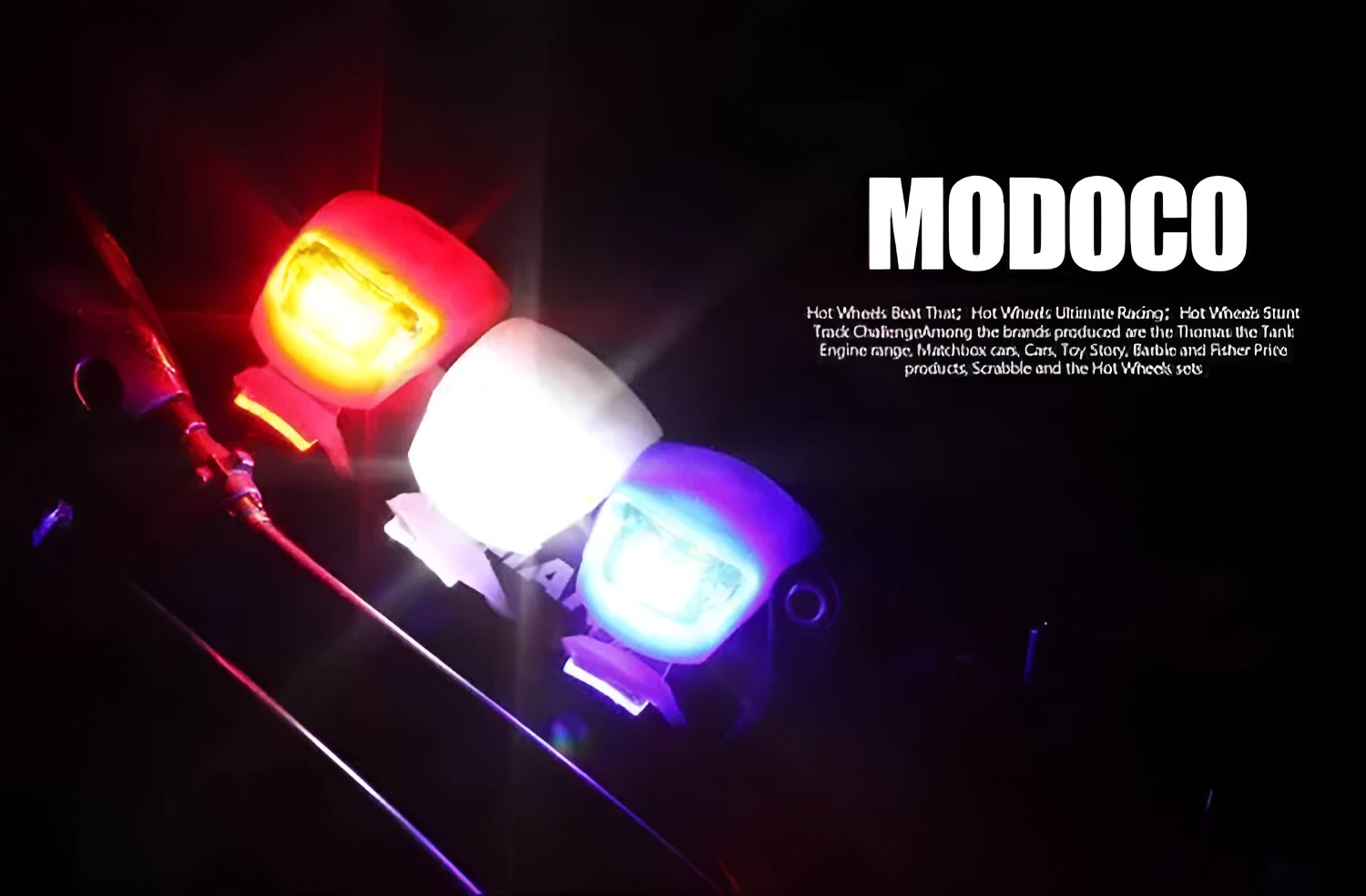 LED bike safety light with flexible silicone body and clip-on attachment in multiple colours