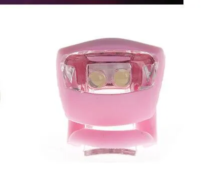 LED bike safety light with flexible silicone body and clip-on attachment in multiple colours