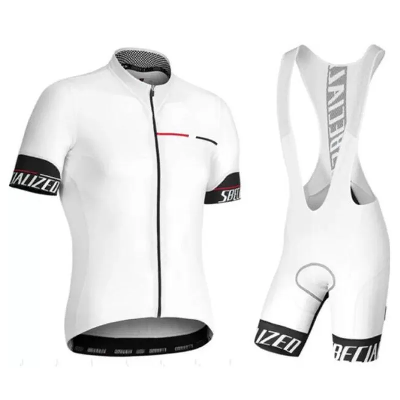 Summer men's mountain bike jersey suit with gel pad, polyester lycra fabric, 7 colours, XS to 4XL sizes