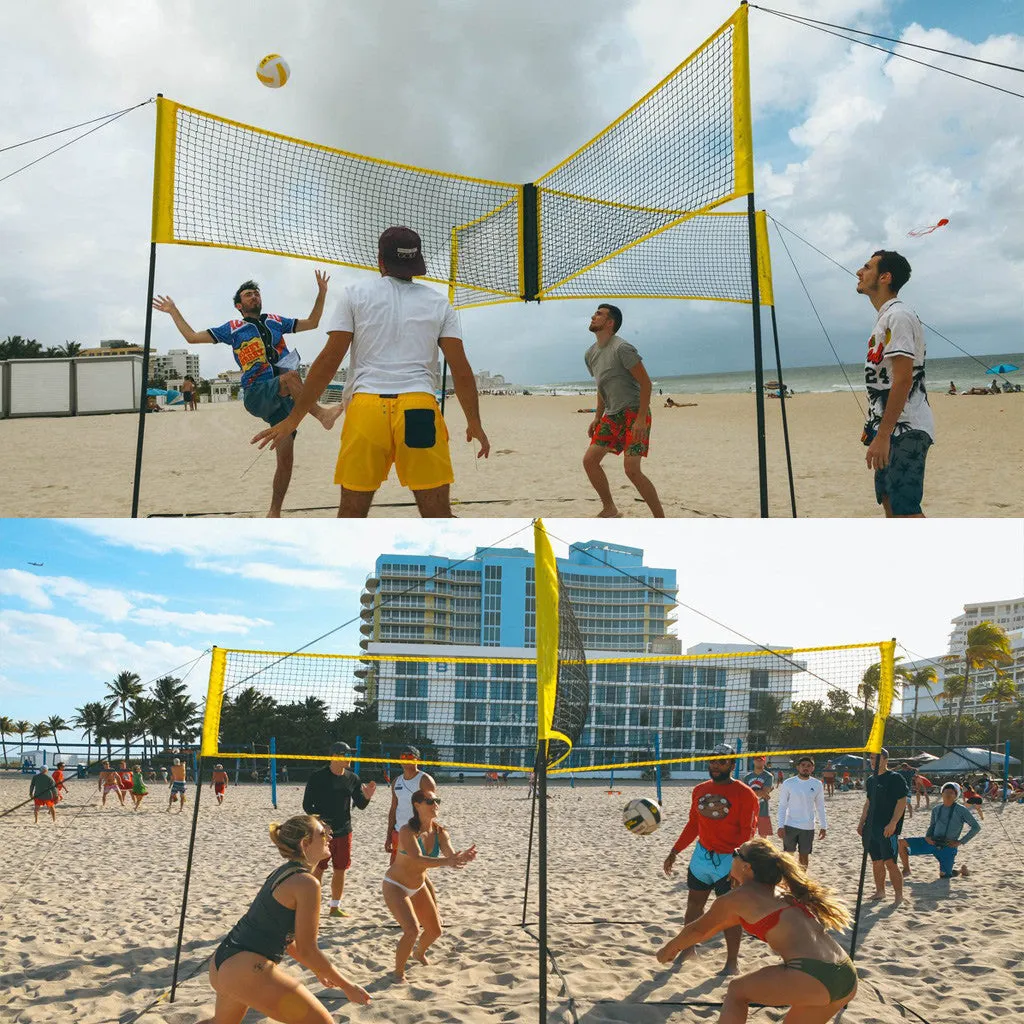 PE four sides standard volleyball net black polyethylene canvas hemming for indoor outdoor beach courts