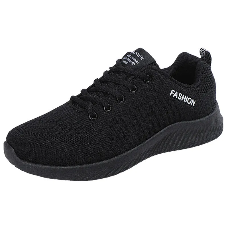 Men's lightweight mesh and PVC casual sports shoes in black, breathable for everyday wear