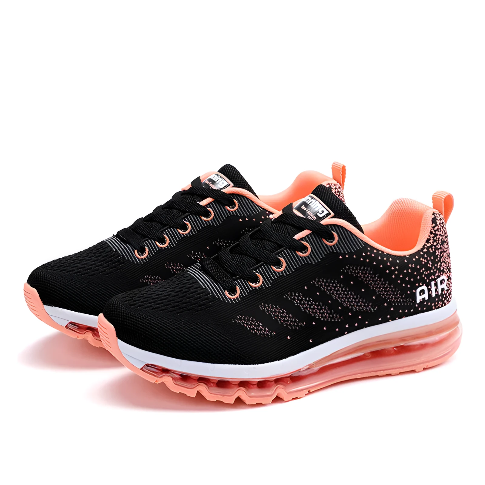 Spring men's and women's casual shoes with fly woven upper, rubber sole, available in black and white and other colours