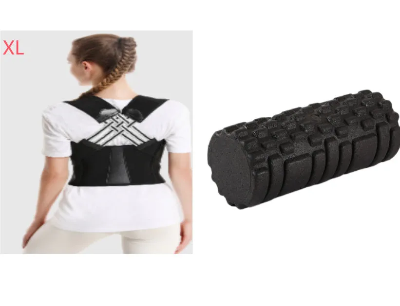 Hollow black EPP foam roller 33x14cm on flat surface for Pilates and balance exercises